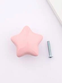 1pc Porcelain Cabinet Pull, Star Shaped Drawer Pull For Home - Baby Pink - View 5