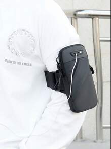 1pc Waterproof Running Arm Bag - Black - View 1