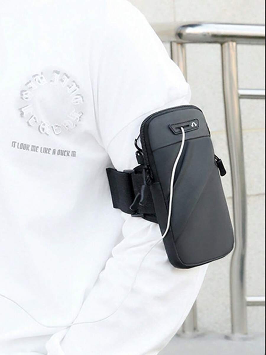 1pc Waterproof Running Arm Bag - Black - View 1