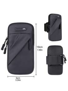 1pc Waterproof Running Arm Bag - Black - View 3