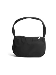 Nylon Hobo Bag Zipper - Navy Blue - View 1