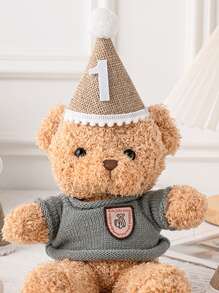 1pc First Birthday Hat Birthday Party Costumes Cute Linen Ball Hat - Khaki - View 8