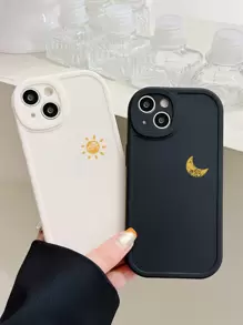 日月图案手机壳一对，兼容 16/16 Pro Max/16 Pro/16 Plus、Galaxy手机，硅胶材质，国际版，非国内版 - 彩色 - 查看 3