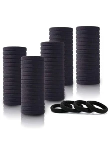 10 chiếc cà vạt buộc tóc thông thường cho nữ, dùng cho cuộc sống hàng ngày - màu đen - Xem 3