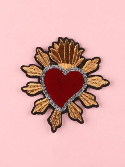 1 pieza Parche con diseño de corazón para planchar