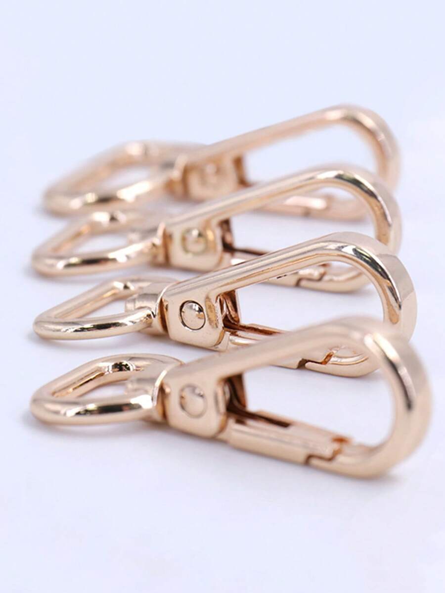 4pcs Rose Gold Zipper Head Iron Carabiner Clip - Gold - View 1