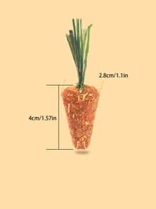 1pc Straw Carrot Design Hamster Toy For Small Animal For Teeth Grinding - Multicolor - View 2