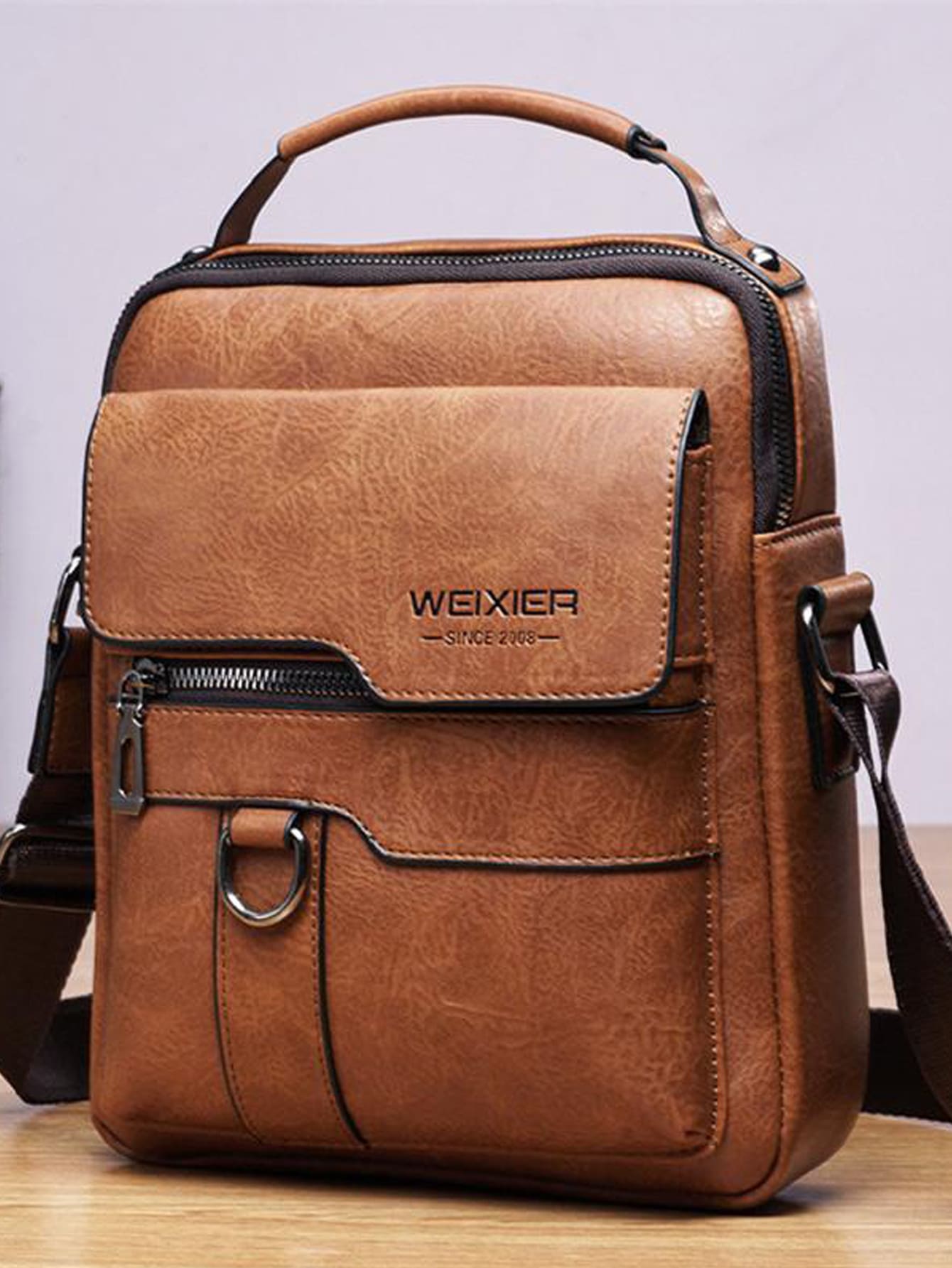 复古男士真皮斜挎包 - 商务休闲手提包、夏季复古包、礼品、秋季圣诞尖叫公文包、文件包、笔记本电脑包、感恩节旅行包、冬季钱包、户外便携包、时尚休闲手拿包、节日笔记本电脑包、胸包、侧包、斜挎包、皮包、单肩包、男士腰包、男士礼品、男士包、复古包、情人节节日必备贴纸、棕色包、男士情人节礼物、复古校园礼品袋、春季复古包