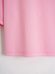 INAWLY 素色短款T恤 - 淺粉色 - 查看 3