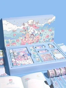 1set Cartoon Graphic Stationery Gift, Cute Multi-purpose Stationery Gift Set For Children, Student, Hand Account - Multicolor - View 3