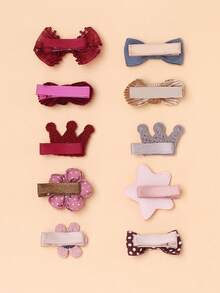 10 cái Kẹp tóc nơ & hoa trang trí cho bé - Nhiều màu - Xem 2