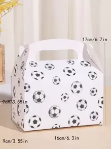 12 صندوق هدايا من الورق، علبة تغليف بنمط كرة القدم لحفلات عيد الحب
