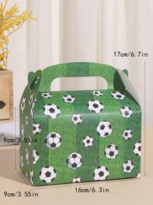 12 صندوق هدايا من الورق، علبة تغليف بنمط كرة القدم لحفلات عيد الحب