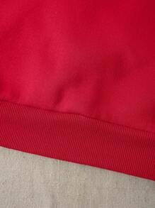 INAWLY 纯色保暖内衬卫衣，长袖上衣，毕业季、返校季、毕业季、教师节女款，返校季套头衫，秋季卫衣 - 紅色 - 查看 5