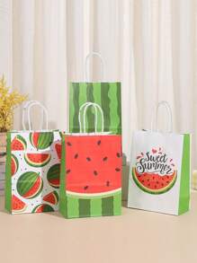 12pcs Paper Gift Bag, Watermelon Pattern Gift Wrapping Bag For Party - Multicolor - View 1