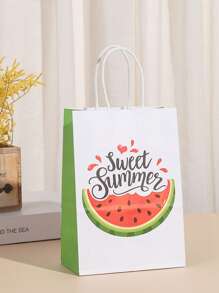 12pcs Paper Gift Bag, Watermelon Pattern Gift Wrapping Bag For Party - Multicolor - View 2