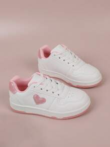 女孩愛心裝飾繫帶休閒運動戶外板鞋