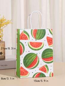 12pcs Paper Gift Bag, Watermelon Pattern Gift Wrapping Bag For Party - Multicolor - View 3