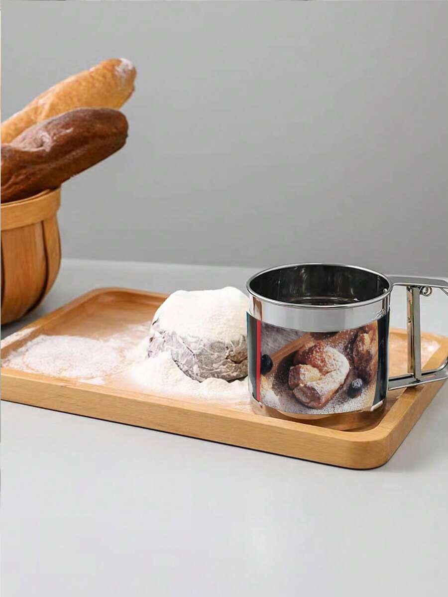 1pc Stainless Steel Flour Sieve - Silver - View 1