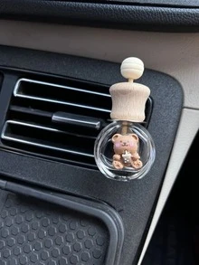 1入組卡通熊裝飾瓶設計汽車出風口裝飾品 - 杏色 - 查看 3
