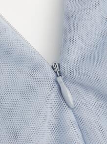 Hauture 多層下擺網紗抹胸連衣裙 - 淺藍色 - 查看 6