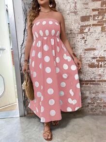 SHEIN Holidaya Vestido tubo con estampado de lunares