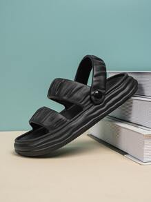 Kids Ruched Detail Slingback Clogs, Sporty Outdoor Clogs - Black - View 3