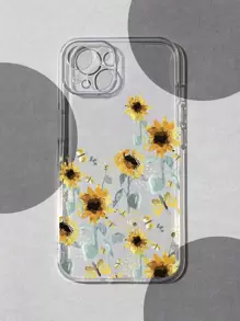 Justinah Kay Funda transparente para teléfono con patrón de girasol de artista, vacaciones, día de San Valentín - Multicolor - Ver 1