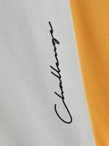 Manfinity NXTstreet Men Letter Graphic Colorblock Tee - Yellow - View 3