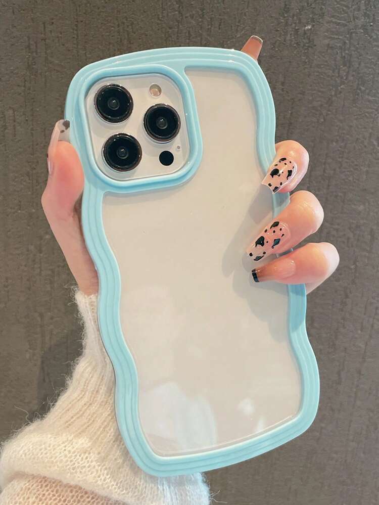 Fashionable Minimalist Wave 2-In-1 Transparent Shockproof Phone Case Compatible With Apple 11 12 13 14 15 16 17 XR 13 Pro Max 16 Pro Max 17 Plus 17 Pro Waterproof Anti-Fall Scratch Resistant