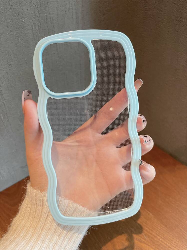 Fashionable Minimalist Wave 2-In-1 Transparent Shockproof Phone Case Compatible With Apple 11 12 13 14 15 16 17 XR 13 Pro Max 16 Pro Max 17 Plus 17 Pro Waterproof Anti-Fall Scratch Resistant