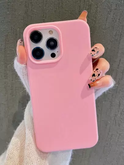 Candy Hole Simple Solid Color Matte Stötsäkert Mobilskal, Kompatibelt med Apple 11 12 13 14 15 16 Plus, 13 Pro Max, XR, 16, 14 Plus, 14 Pro Max, 13 Pro Mini, 17