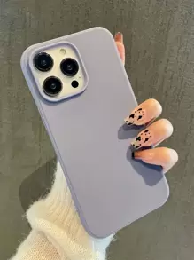 Purple Large Hole Candy Simple Solid Color Mobile Phone Protective Cover Frosted Creative Anti-Fall Mobile Phone Case Suitable For Apple 11 12 13 14 15 16plus 13promax XR 16 14plus 14promax 13pro Mini