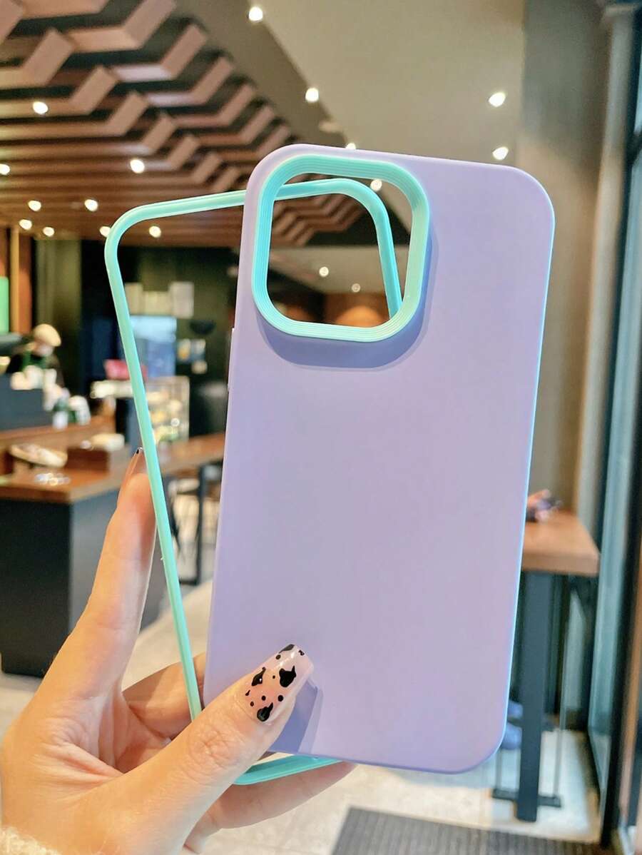 纯色喷漆撞色三合一防摔手机壳，适用于 11、12、13、11、16、17、17 Pro Max、13 Pro Max、16 Plus、16 Pro Max、16 Pro、14 Pro、15 Pro Max，时尚高端 - 紫色 - 查看 1