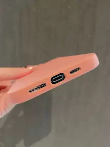 Silicone Phone Case Porous Coral Candy Minimalist Solid Color Phone Case, Matte Creative Shockproof Phone Cover Compatible With Iphone11 12 13 14 15 16Plus 13ProMax XR 16 14Plus 14ProMax 13ProMini Waterproof Anti-Fall Scratch Resistant - Coral Orange - View 3