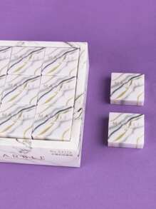 3入組/套大理石設計橡皮擦，可愛便攜式鉛筆橡皮擦，適合學生，辦公室使用 - 彩色 - 查看 5