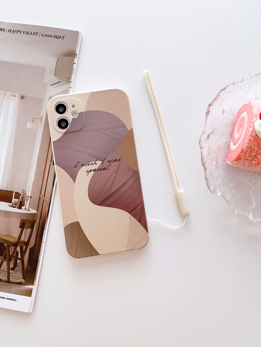 字母圖案手機殼附帶繩子 - 彩色 - 查看 1