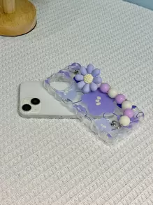 Flower Phone Case Braided Cord Colorful Painted Cute Design Protective Phone Case Compatible With IPhone 10, New Candy Painted Shockproof Creative Phone Cover Compatible With IPhone 14 - Multicolor - View 5