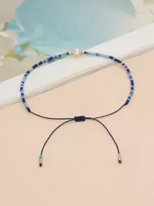 1 Miếng Tự nhiên Hình nón Nước mát Ngọc trai Giả & Cơm Ngọc trai Giả Có thể điều chỉnh Vòng tay - Nhiều màu - Xem 4