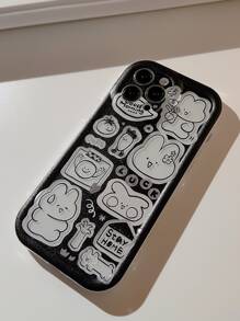 Funda para móvil con dibujos animados con estampado de conejo y letra - Multicolor - Ver 3