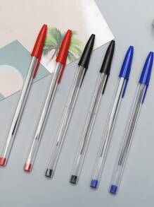 3pcs Clear Ballpoint Pen, Simple Portable Writing Pen For Adult, Office, Student - Blue - View 6