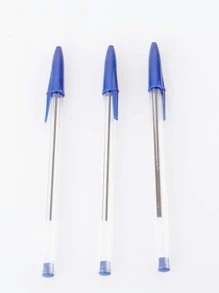 3pcs Clear Ballpoint Pen, Simple Portable Writing Pen For Adult, Office, Student - Blue - View 9