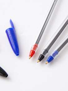 3pcs Clear Ballpoint Pen, Simple Portable Writing Pen For Adult, Office, Student - Blue - View 11