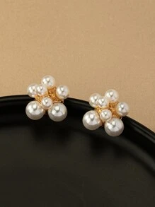 1 đôi Thanh lịch Hợp kim kẽm Đồ trang trí Ngọc Trai giả Bông tai stud Đối với phụ nữ Để Trang Trí Hàng Ngày - Nhiều màu - Xem 1