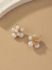 1 đôi Thanh lịch Hợp kim kẽm Đồ trang trí Ngọc Trai giả Bông tai stud Đối với phụ nữ Để Trang Trí Hàng Ngày - Nhiều màu - Xem 3