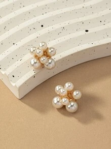 1 đôi Thanh lịch Hợp kim kẽm Đồ trang trí Ngọc Trai giả Bông tai stud Đối với phụ nữ Để Trang Trí Hàng Ngày - Nhiều màu - Xem 4