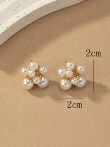 1 đôi Thanh lịch Hợp kim kẽm Đồ trang trí Ngọc Trai giả Bông tai stud Đối với phụ nữ Để Trang Trí Hàng Ngày - Nhiều màu - Xem 5