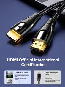 2.1版高清线缆，兼容8K60Hz和4K120Hz，2米长，适用于电脑、机顶盒、显示器、投影仪等高清视频连接。 - 黑色 - 查看 3