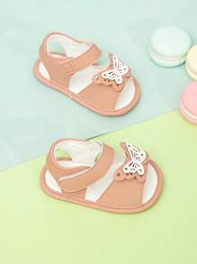 Baby Sandalen mit Schmetterlingsdekor, Klettverschluss, süße Sommer Knöchelriemen Sandalen