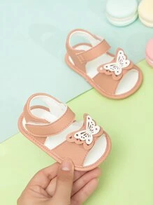 Baby Sandalen mit Schmetterlingsdekor, Klettverschluss, süße Sommer Knöchelriemen Sandalen